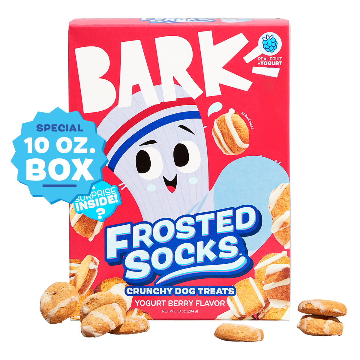 Frosted Socks™ Yogurt Berry Flavor Vegetarian Hard & Crunchy Dog Treats. 10 oz