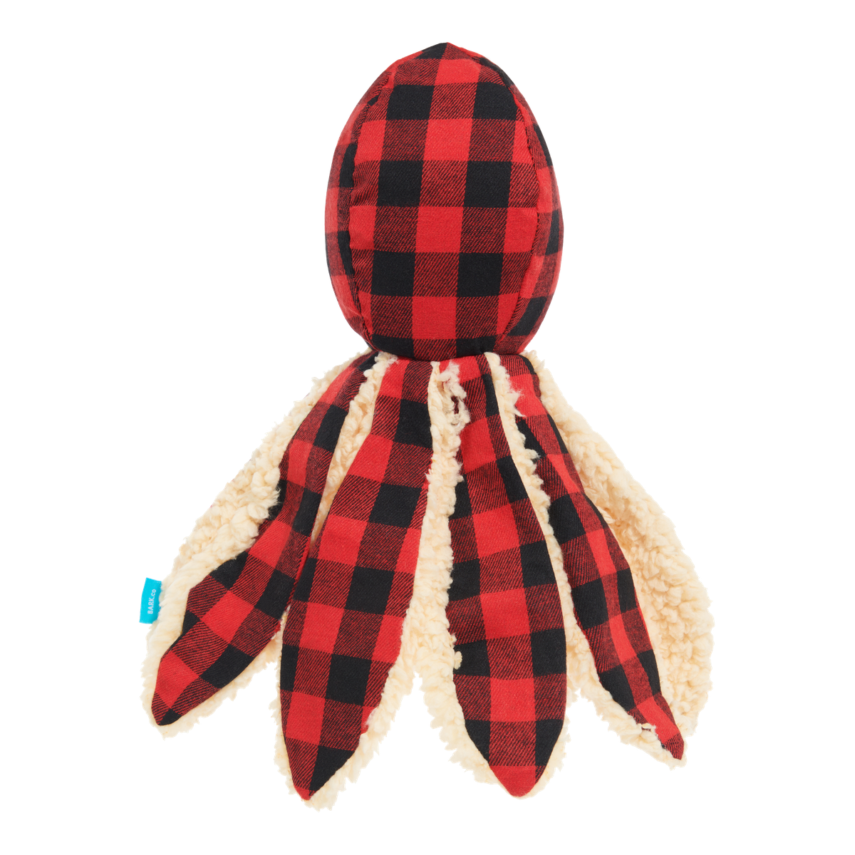 Plaid Ollie the Octopus Whip-n-Flip Plush Tug Dog Toy - Image 2