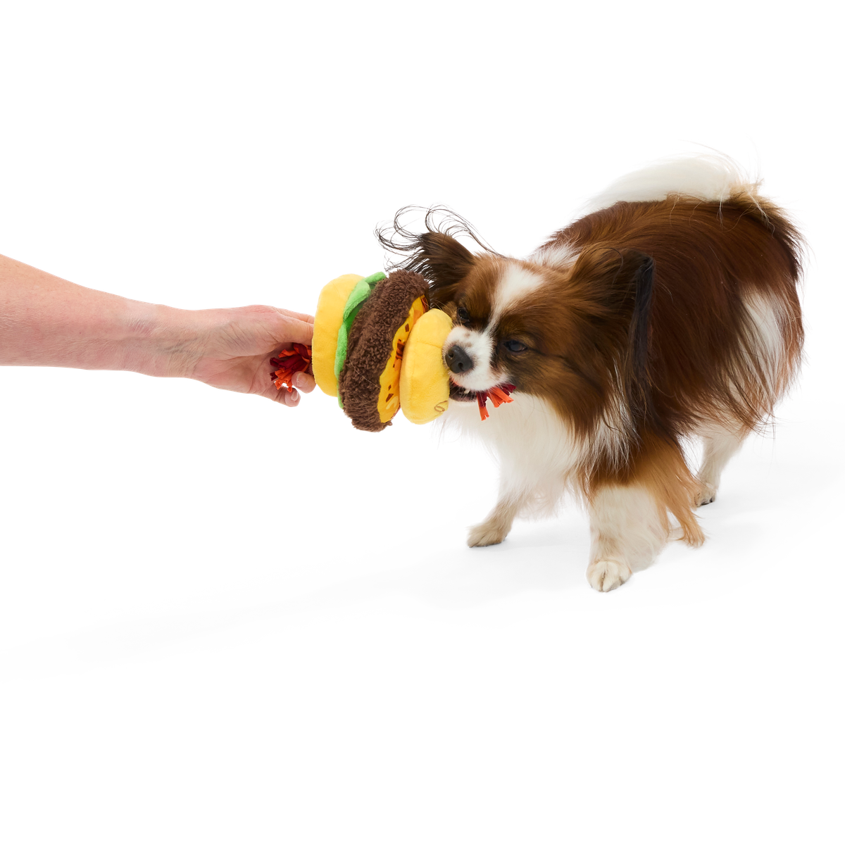 Barkin' Cheese Burger Plush Tug Dog Toy - Image 3