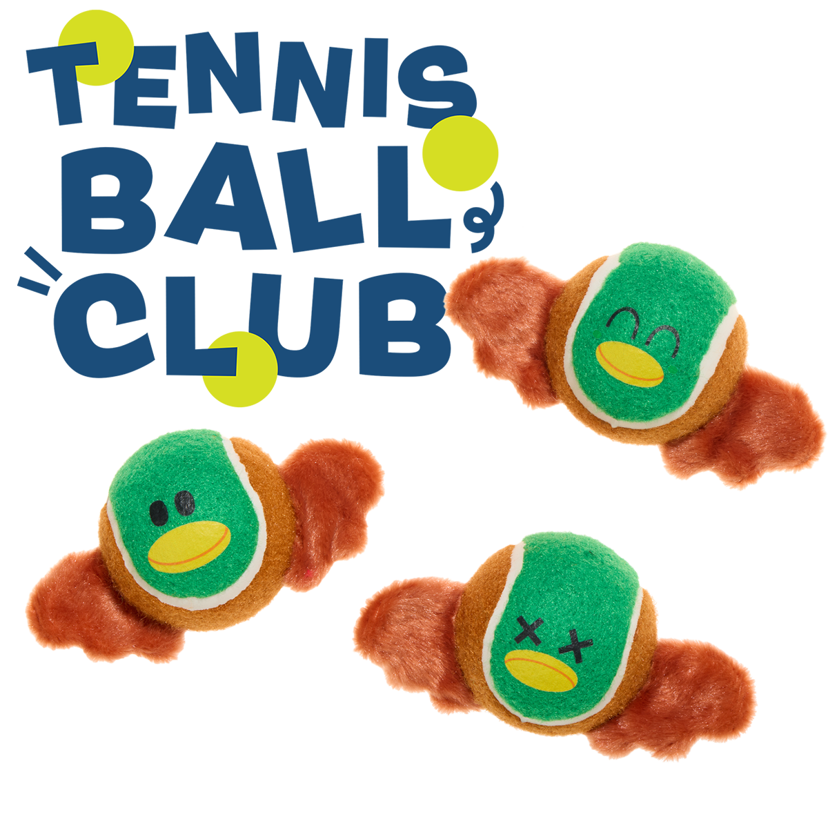 Tennis Ball Club. 3 Squeaky Monthly Tennis Ball Dog Toys