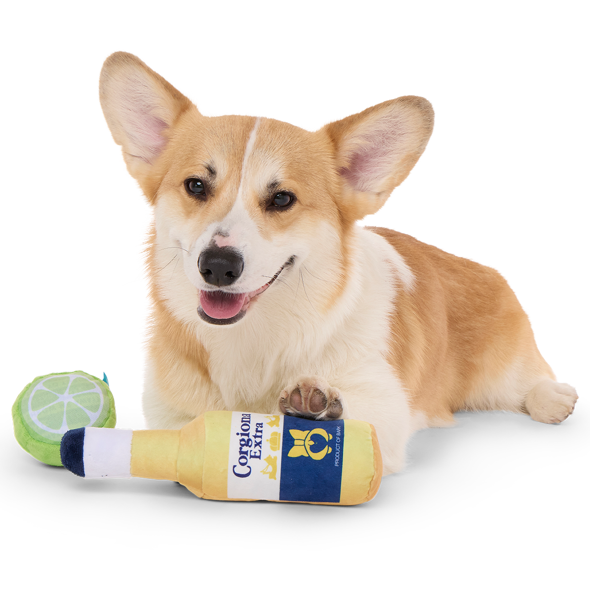Corgiona With Lime Plush Multi-Part Dog Toy - Image 6