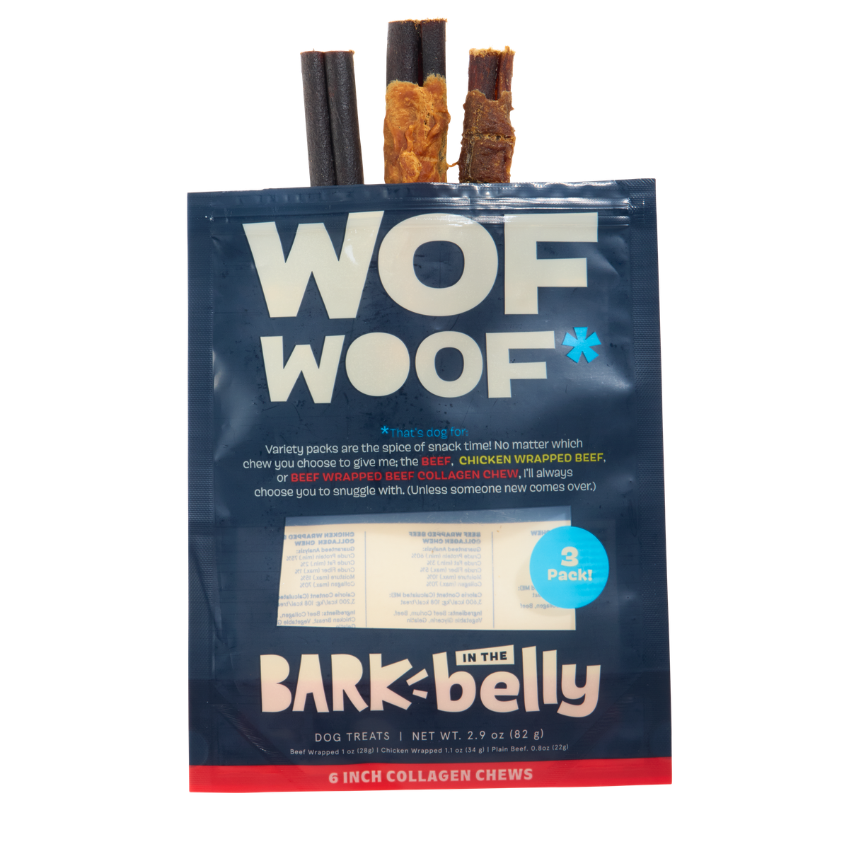 Variety Pack Collagen Dog Chews. 3 Ct