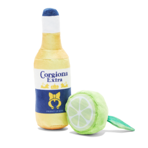 Corgiona With Lime Plush Multi-Part Dog Toy