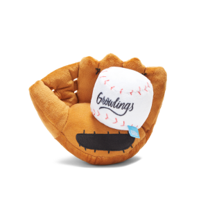 Growlings Baseball Glove Plush Multi-Part + Fetch Dog Toy