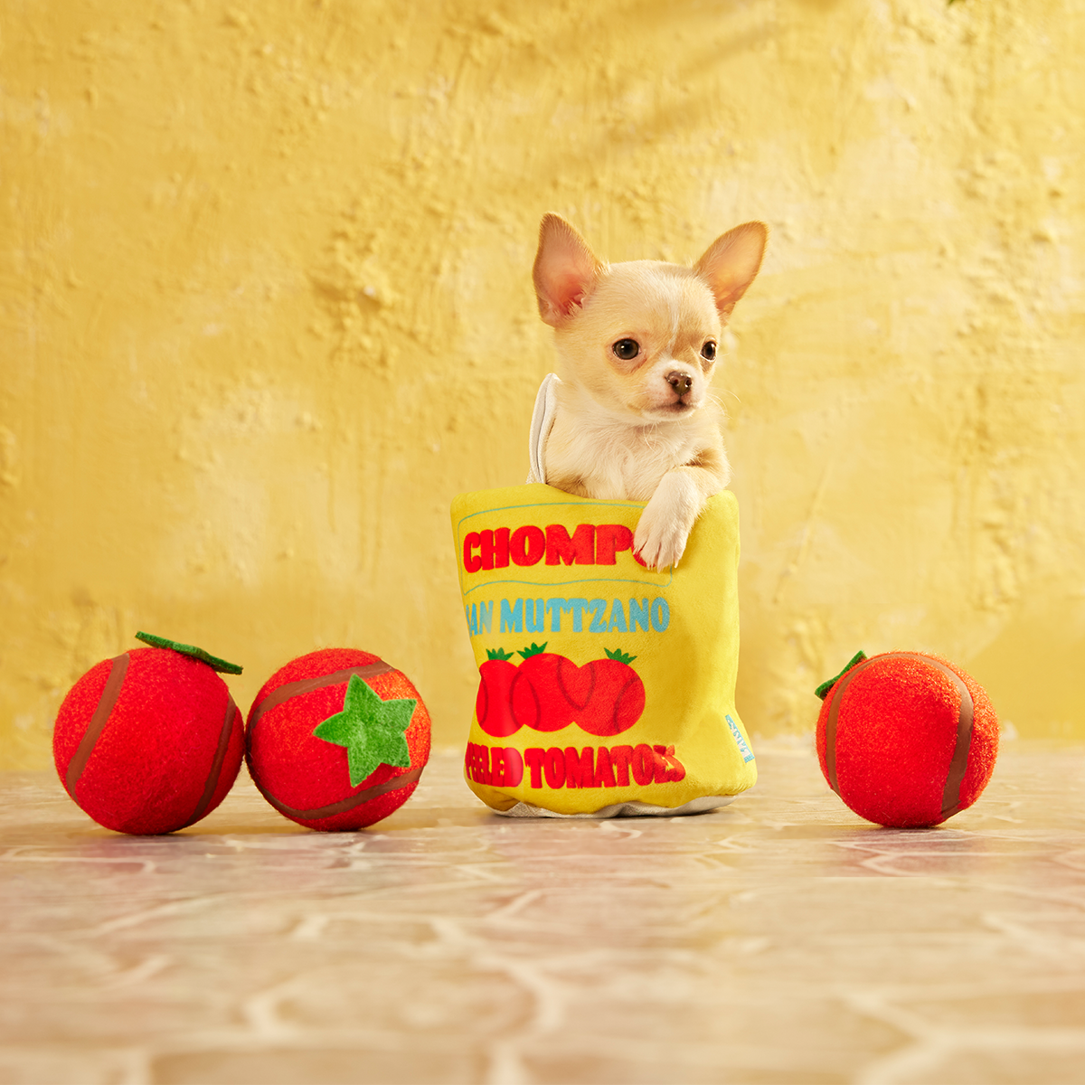 San Muttzano Tomatoes Plush Multi-Part + Enrichment + Fetch Dog Toy - Image 2