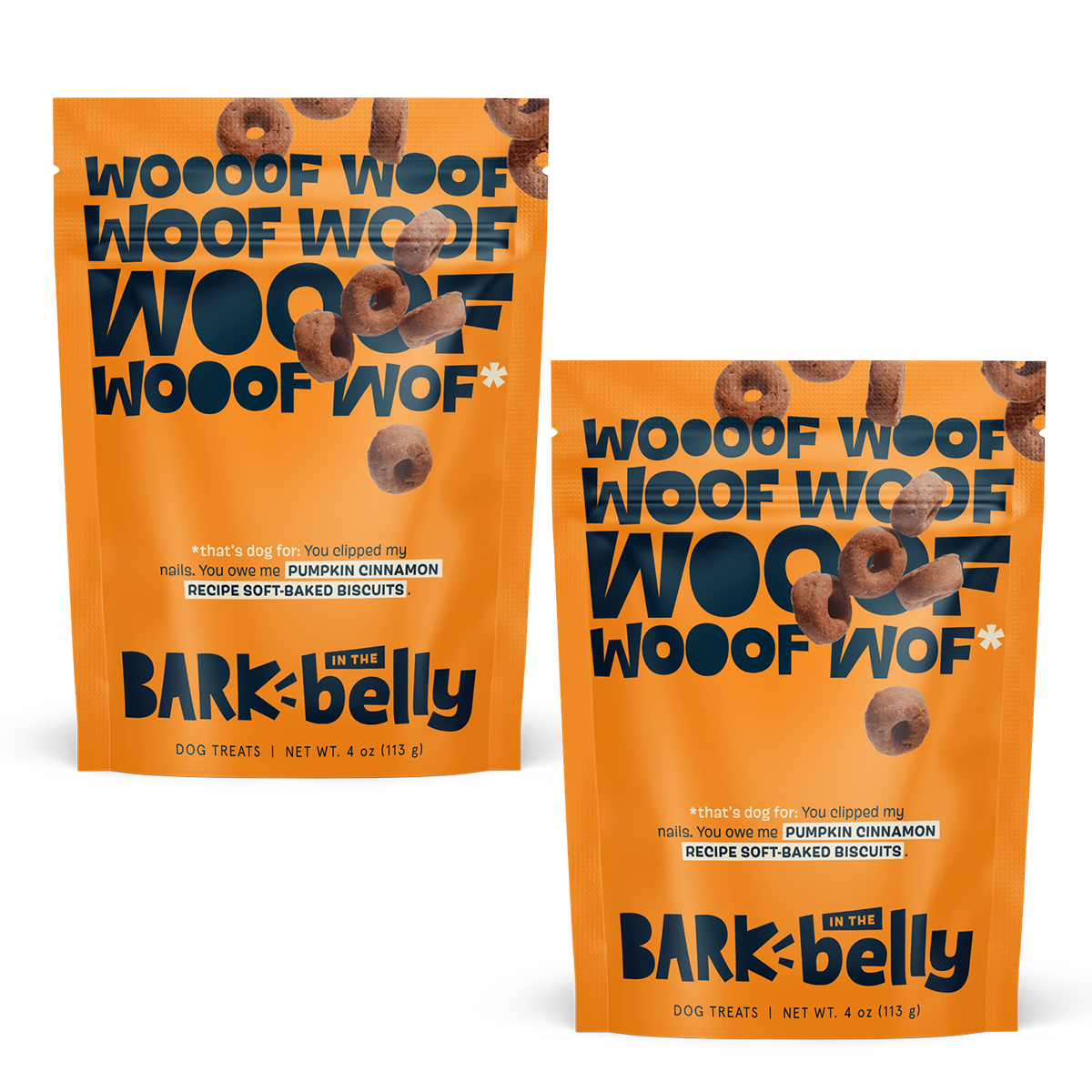 Soft-Baked Biscuits Pumpkin Cinnamon Recipe Dog Treats. 2-Pack