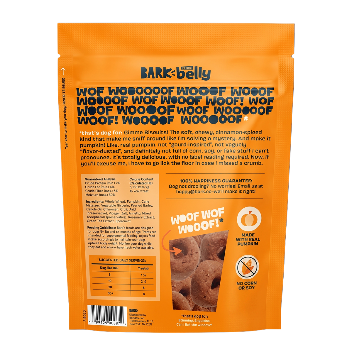 Soft-Baked Biscuits Pumpkin Cinnamon Recipe Dog Treats. 2-Pack - Image 2