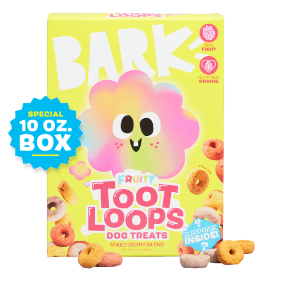 Tooty Fruit Loops™ Mixed Berry Blend Hard & Crunchy Dog Treats. 10 oz