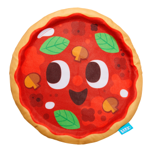 Signore Pizza Face Plush Fetch Dog Toy