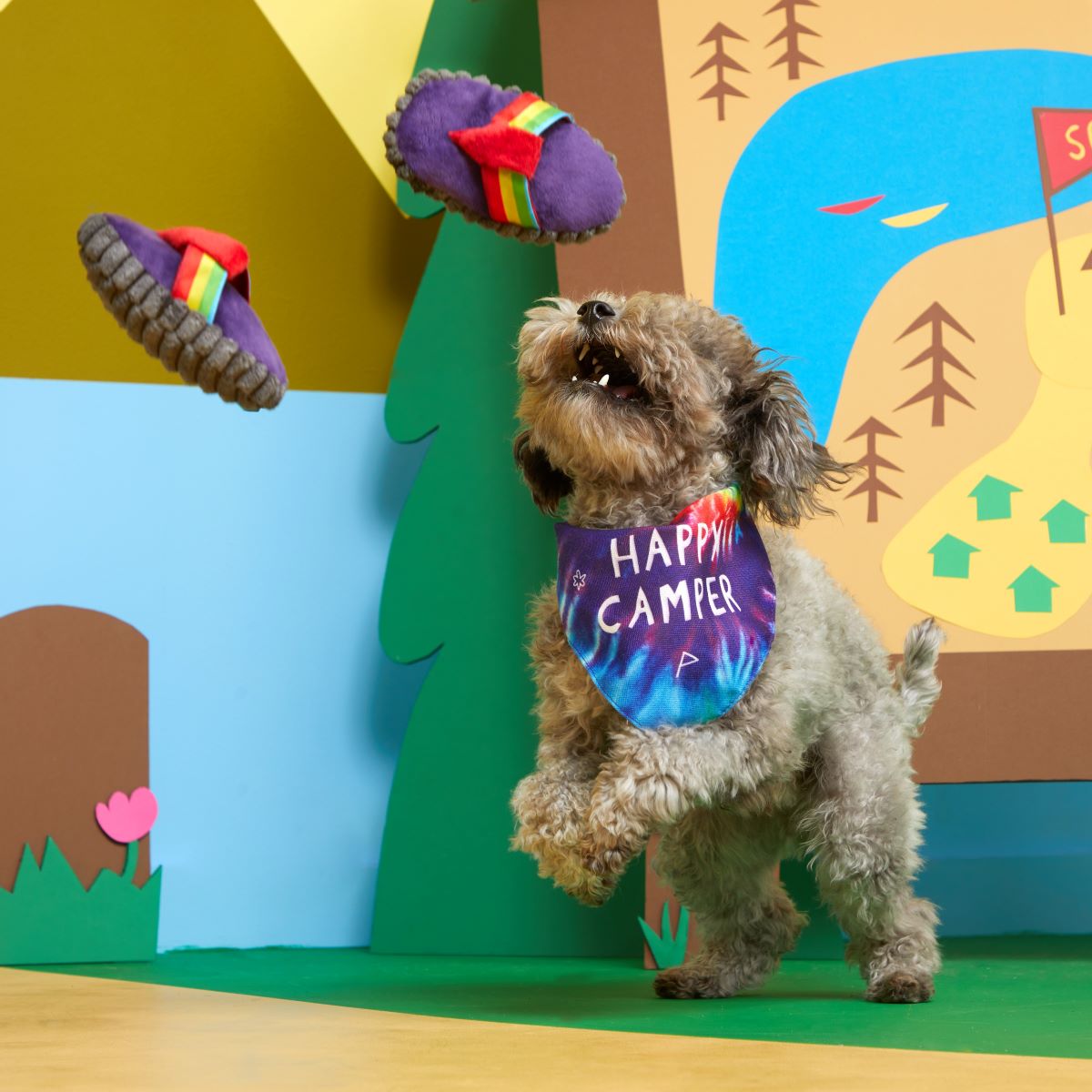Bandana-Rama Yip Flops Plush Multi-Part Dog Toy and Dog Bandana - Image 2