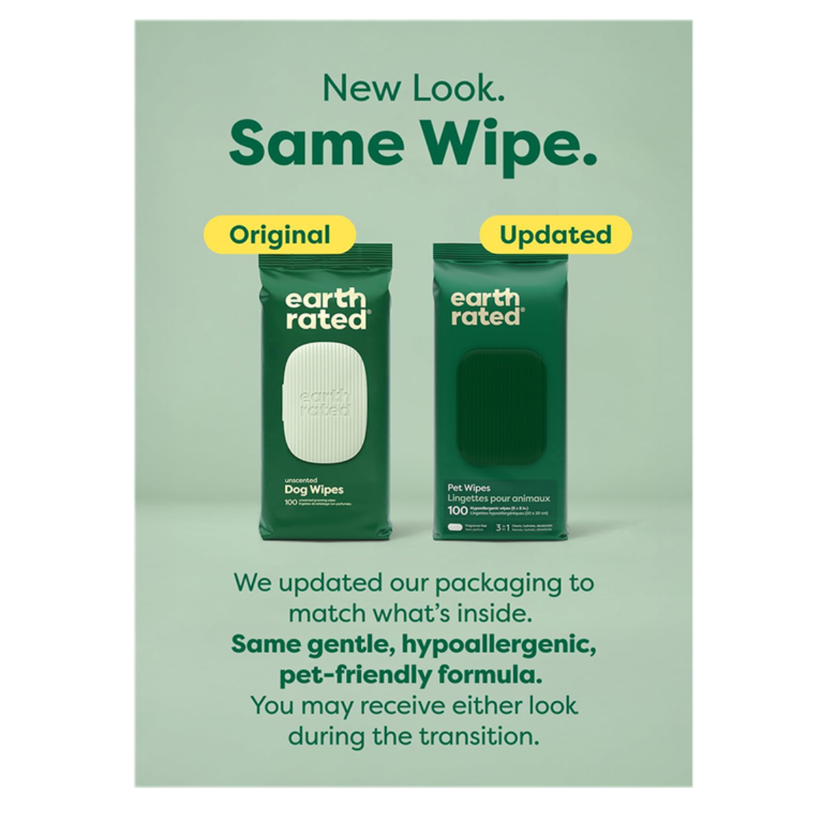Earth Rated® Hypoallergenic 3-in-1 Dog Grooming Wipes. Unscented. 100 Ct - Image 3